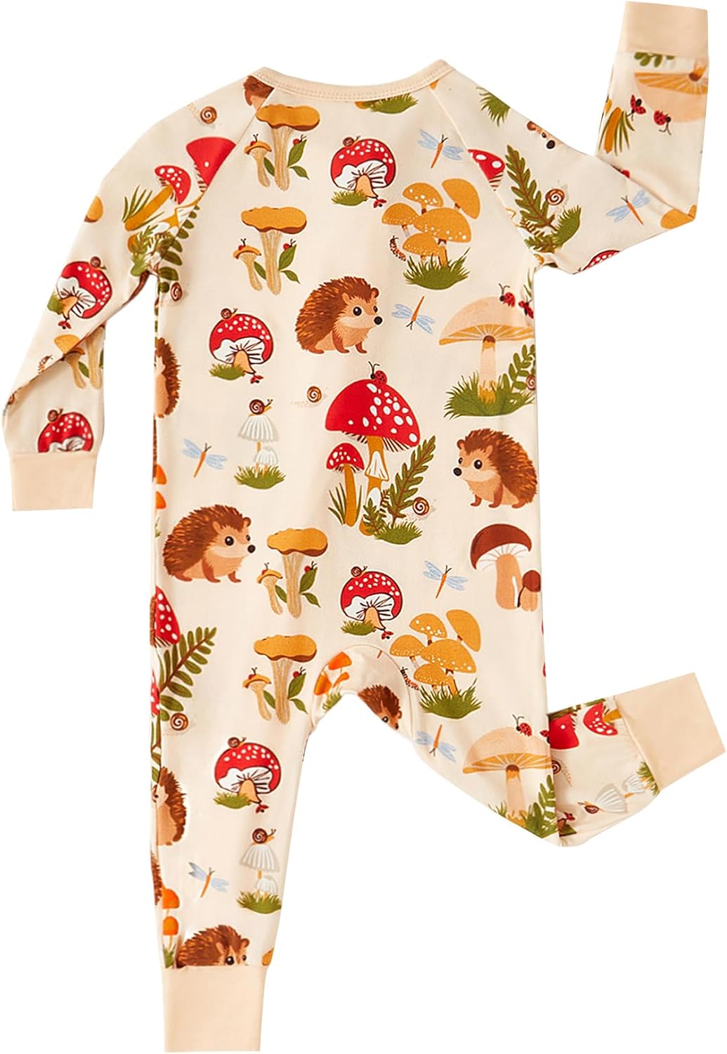 MOSSRIVER Bamboo Viscose Baby Long Sleeve Romper, Cute Pumpkin Prints Zipper Footless Jumpsuit, Toddler One-Piece Outfits