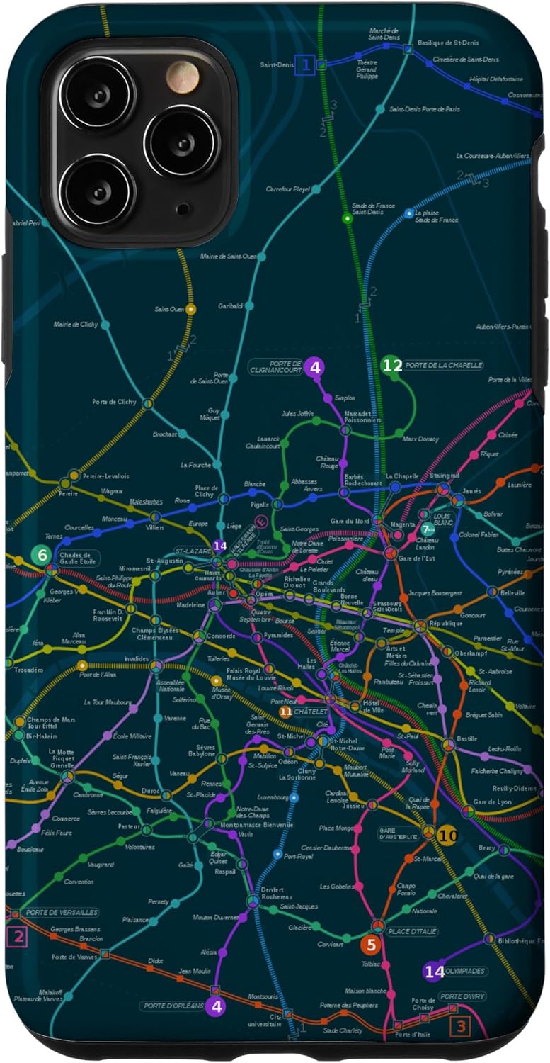 Paris Metro Map Subway Case for iPhone 11 Pro Max