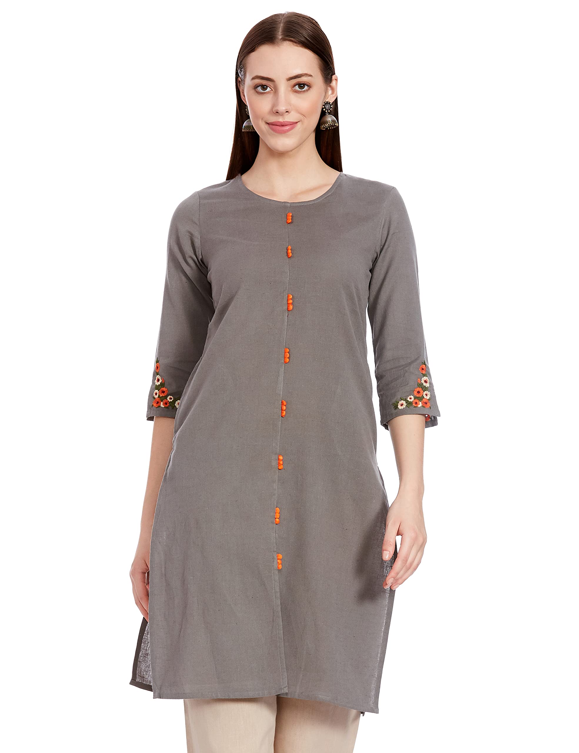 Amazon Brand - MyxWomen's Cotton Straight Tunic Shirt