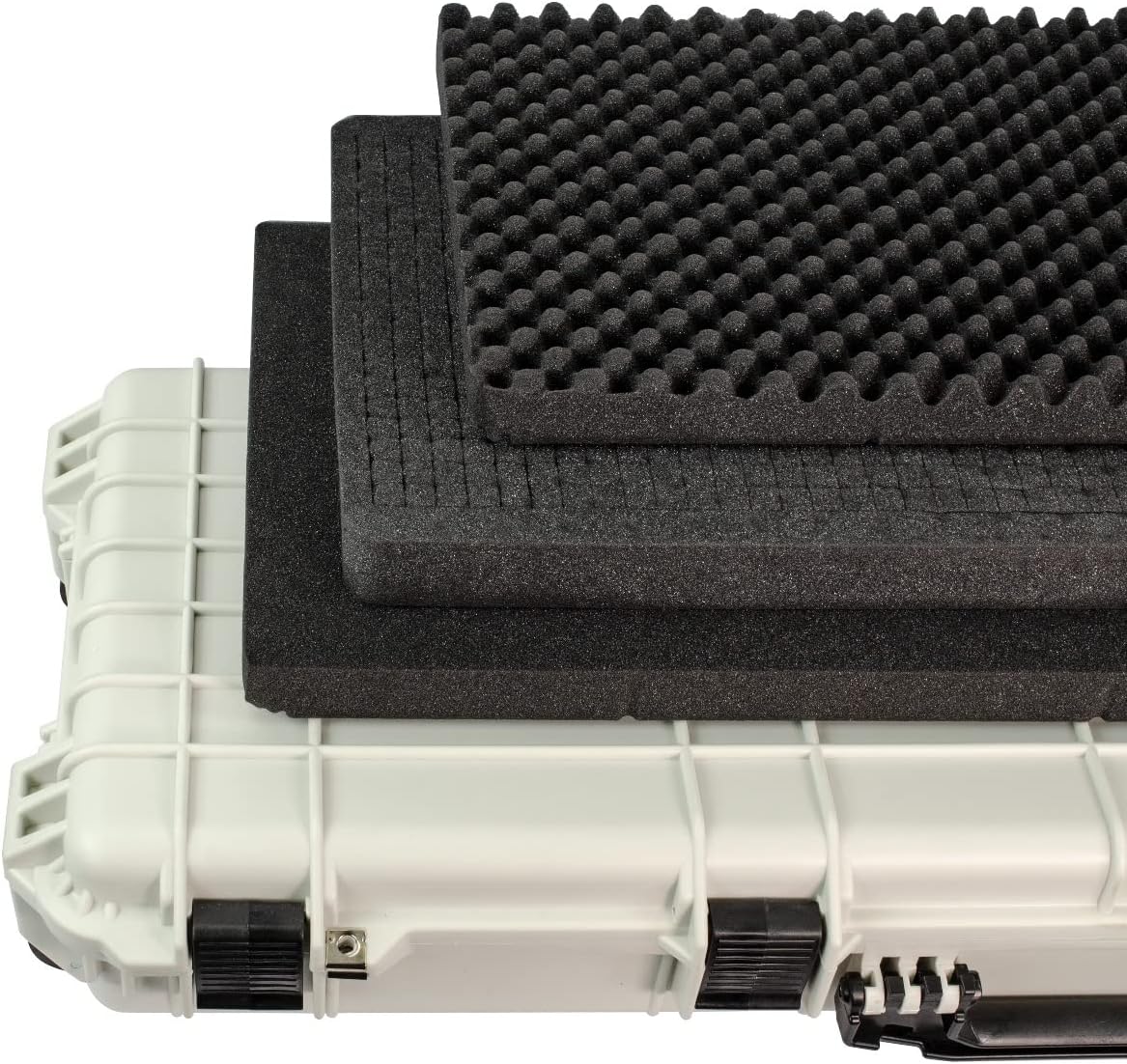 Eylar Don't Tread On Me Hard Rifle Case, Waterproof & Shockproof with Foam (White, 44 Inch Rifle Case)
