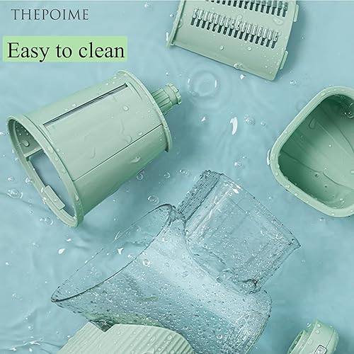 Miniatura 5 de Rallador de queso rotativo, rallador de queso 5 en 1 con asa, cuchillas inoxidables reemplazables, cortador de queso y verduras, utensilios de