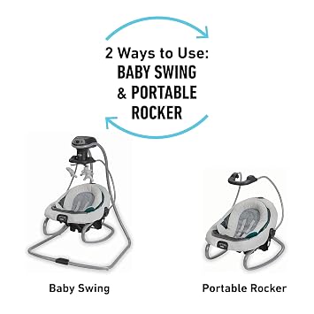 Graco DuetSoothe Swing and Rocker with Removable Swing Seat and 6 Swinging Speeds for Toddler Swing Seat and Swing Chair