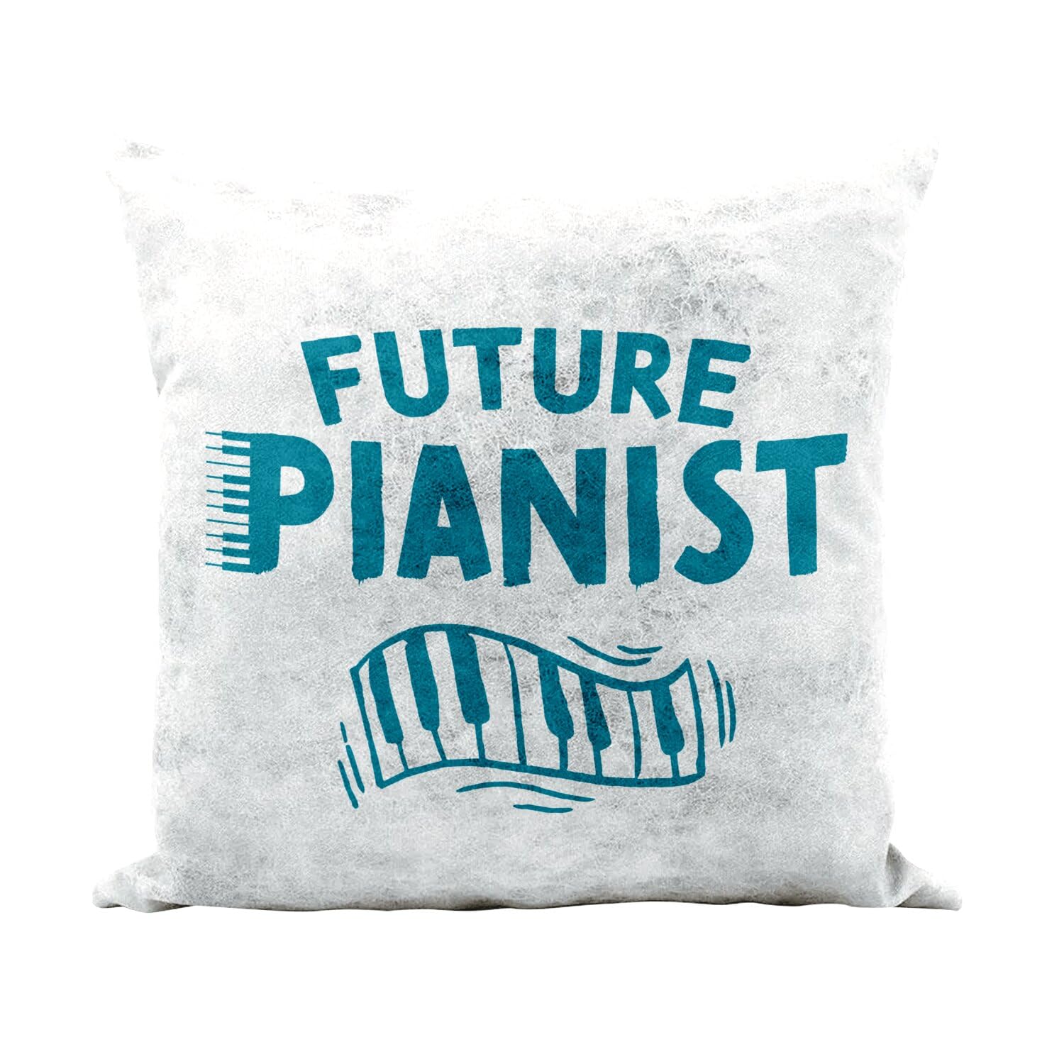 Coussin similicuir blanc 40x40 finition toucher cuir luxe Future Pianist