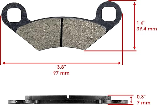 Miniatura 2 de Caltric Disco de freno delantero izquierdo derecho con pastilla compatible con Polaris Scrambler 500 2x4 4x4 01-09