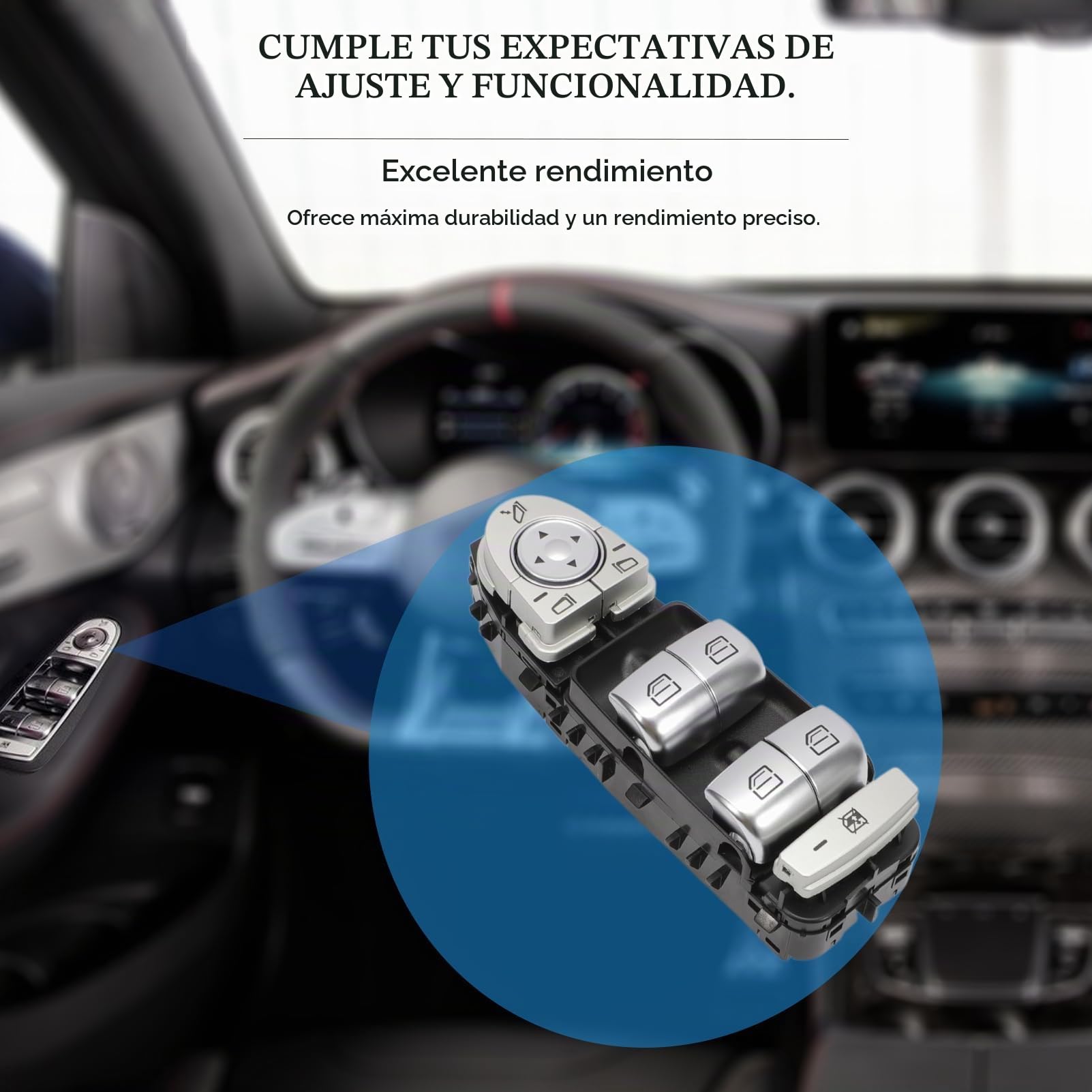 Botonera Elevalunas W205 Ventana Boton Eléctrico para Clase C GLC W205 S205 A205 C205 Interruptor Ventana Lateral Conductor Mando Interruptor Botonera OE Pour 2059056811 2229056800