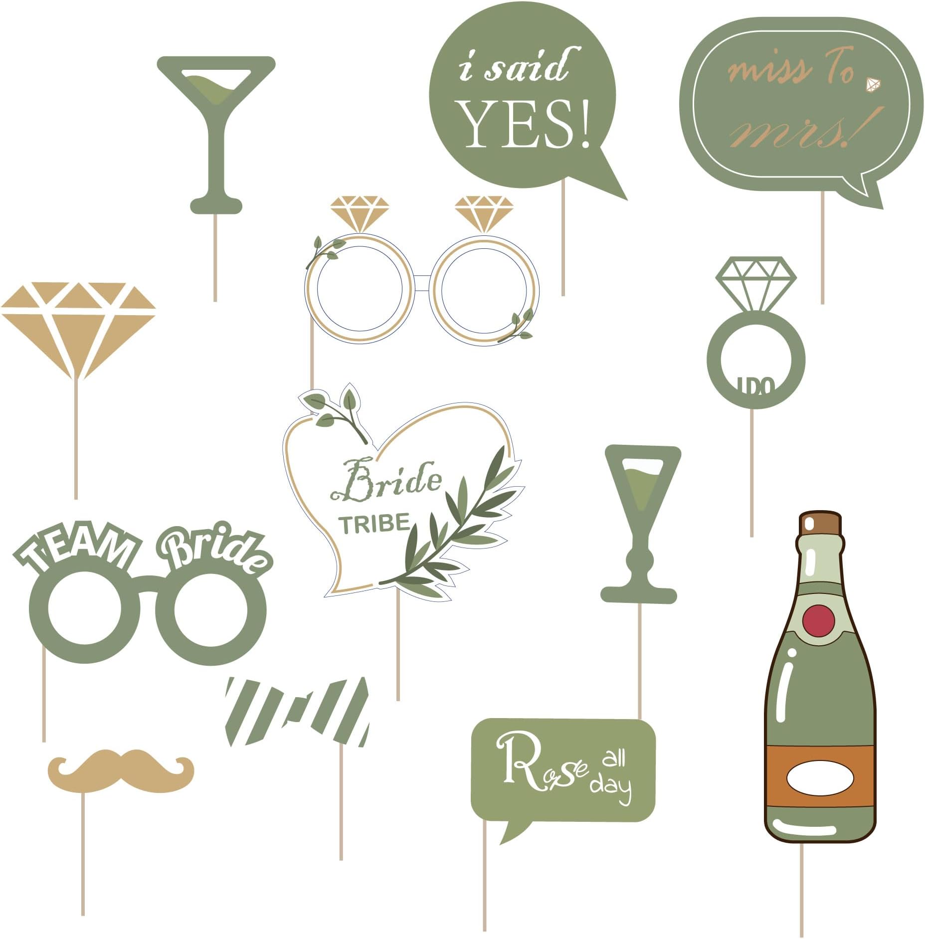 KatchOn, Bridal Shower Photo Booth Props Pack of 35