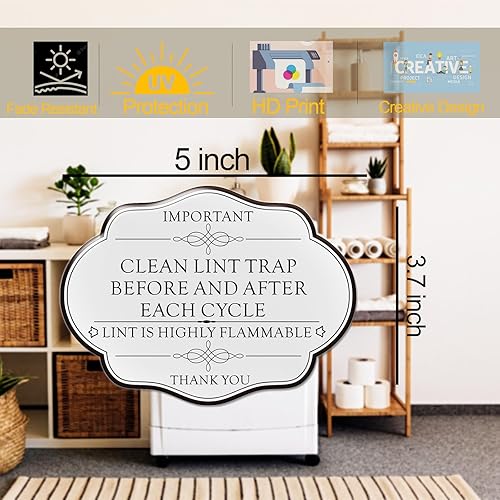 Miniatura 2 de Letrero de trampa de pelusa con texto en inglés "Please Clean", paquete de 2 letreros de diseño de RAMIEYOO para el hogar, acrílico de 5 x 3.7