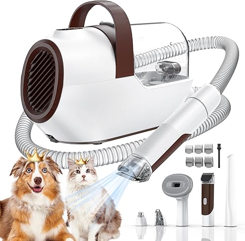 Ozumek Dog Grooming Vacuum, Dog Grooming Kit with Pet Clipper Nail Grinder, 6 Pe