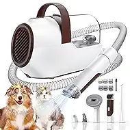 Ozumek Dog Grooming Vacuum, Dog Grooming Kit with Pet Clipper Nail Grinder, 6 Pet Grooming Tools (Mushroom)