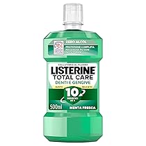 LISTERINE, Collutorio, Difesa Denti e Gengive, Gusto Delicato, Zero Alcol, Tripla Azione, Denti più Forti, Gengive più Sane, Menta Delicata, 500ml