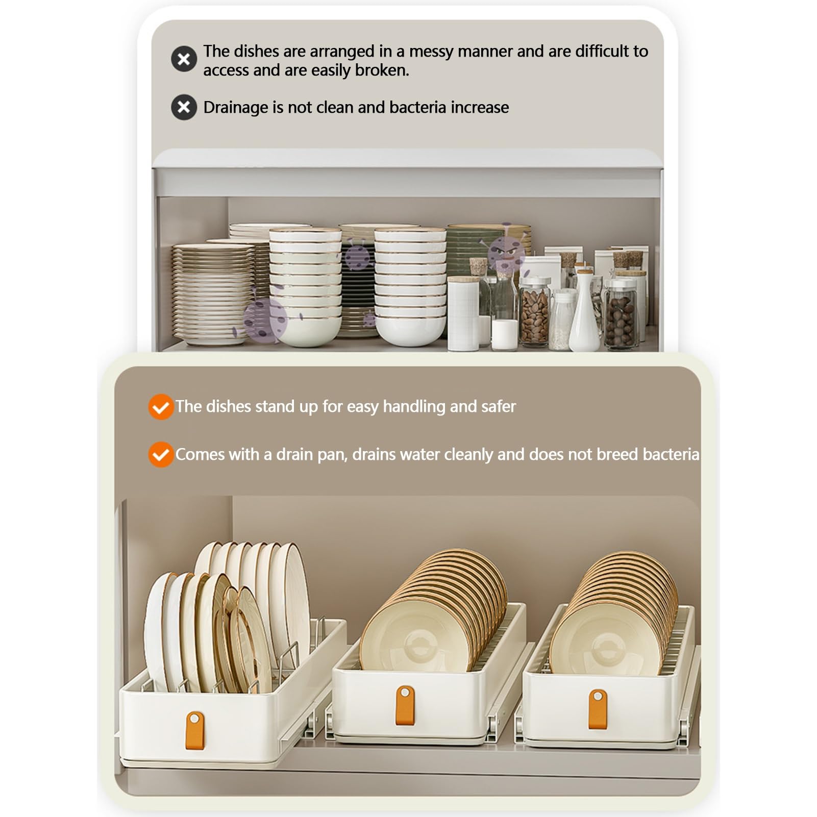 Ausziehbarer Schubladen Geschirrkorb Slide Out Drawer Pull Out Cabinet Organizer Kitchen Edelstahlschrank Ausziehbare Schublade Teleskopschublade Küche ohne Bohren
