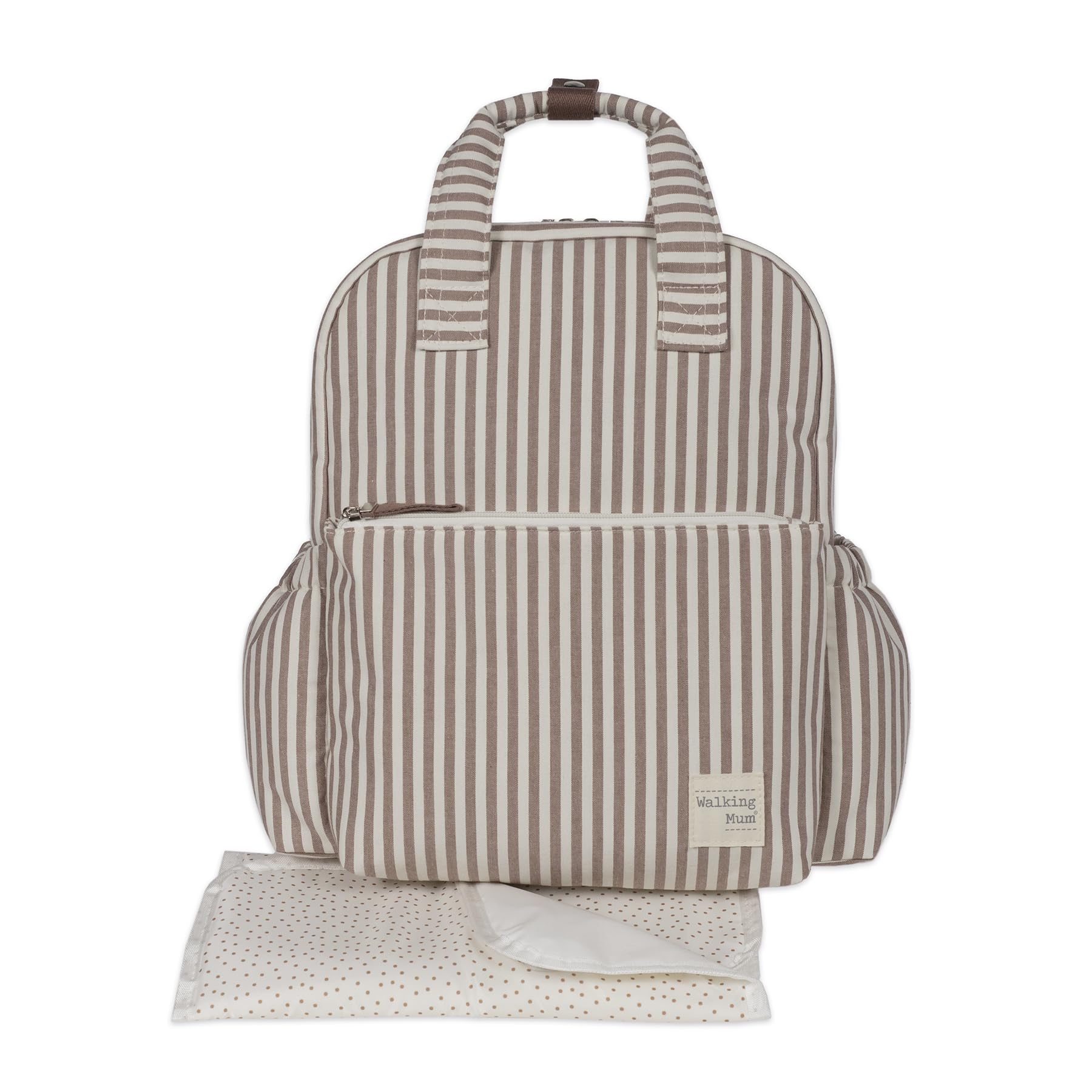 Walking Mum Mochila canastilla Praliné (Rayas Matcha) — view 12