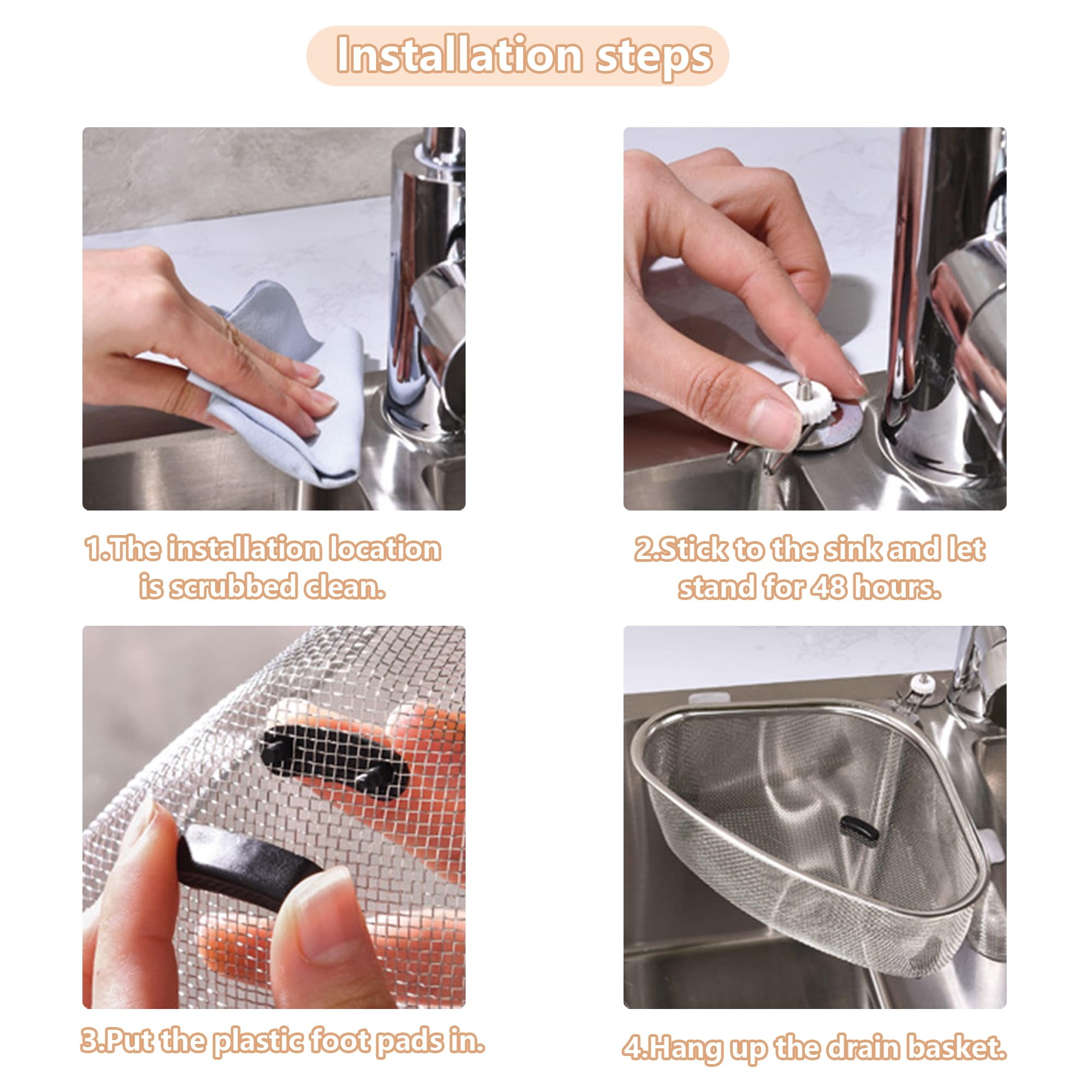 3-teiliges Abflusssieb-Set Für Küchenspüle – Edelstahl, Für 8,9 Cm Ablauf, Verstopfungsfrei