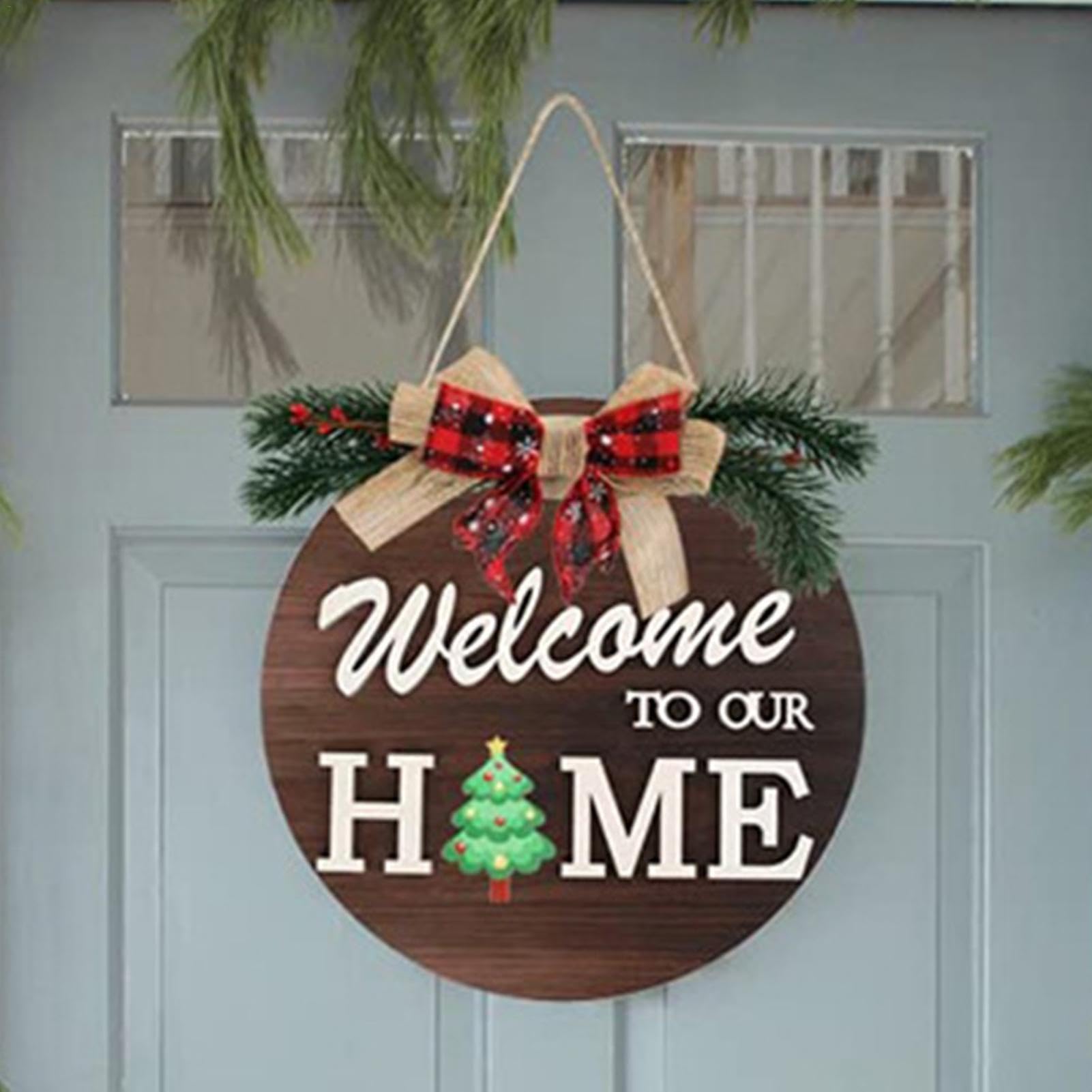 Cartel de bienvenida para la puerta de casa, cartel de bienvenida | Colgante para puerta de bienvenida a nuestro hogar | Decoración de pared moderna para puerta con símbolos intercambiables, ca