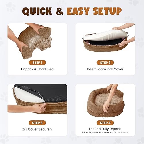 Miniatura 7 de Cama XXL para perros extra grandes  Sofá ortopédico de espuma para huevos con relleno, 4.7 pulgadas de grosor, funda extraíble lavable, sofá cama de