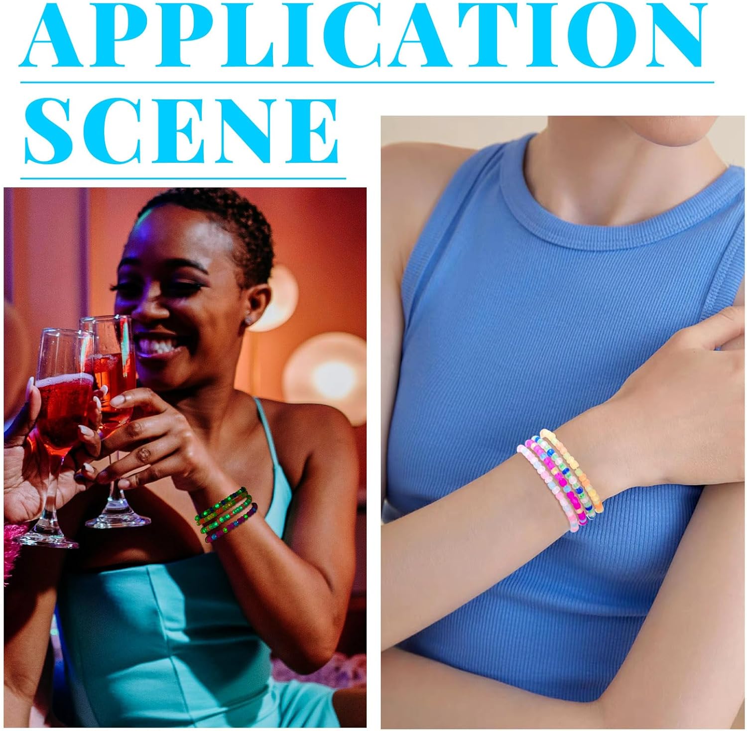 1300Pcs 6/0 Glow in The Dark Glass Seed Beads 4.5 mm Color Changing Rondelle Frosted Pony Beads for Crafts DIY Friendship Bracelets Embroidery Jewelry Making Supplies 13 Colors - Image 4