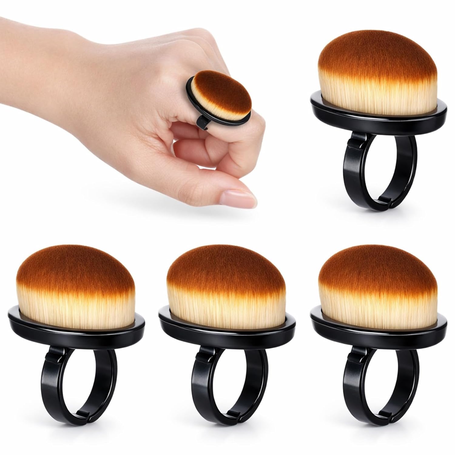 4 Pcs Ring Dust Brush for Nails, Small Soft Nail Dust Brush, Portable Nails Duster Tools for Toe and Fingernail Men and Women