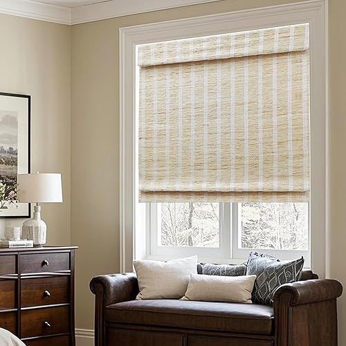 Vista 69 de Sunbox Persianas romanas sin cordón, de tela para oscurecer la habitación, persianas romanas para ventanas, puertas, puertas francesas, ventanas