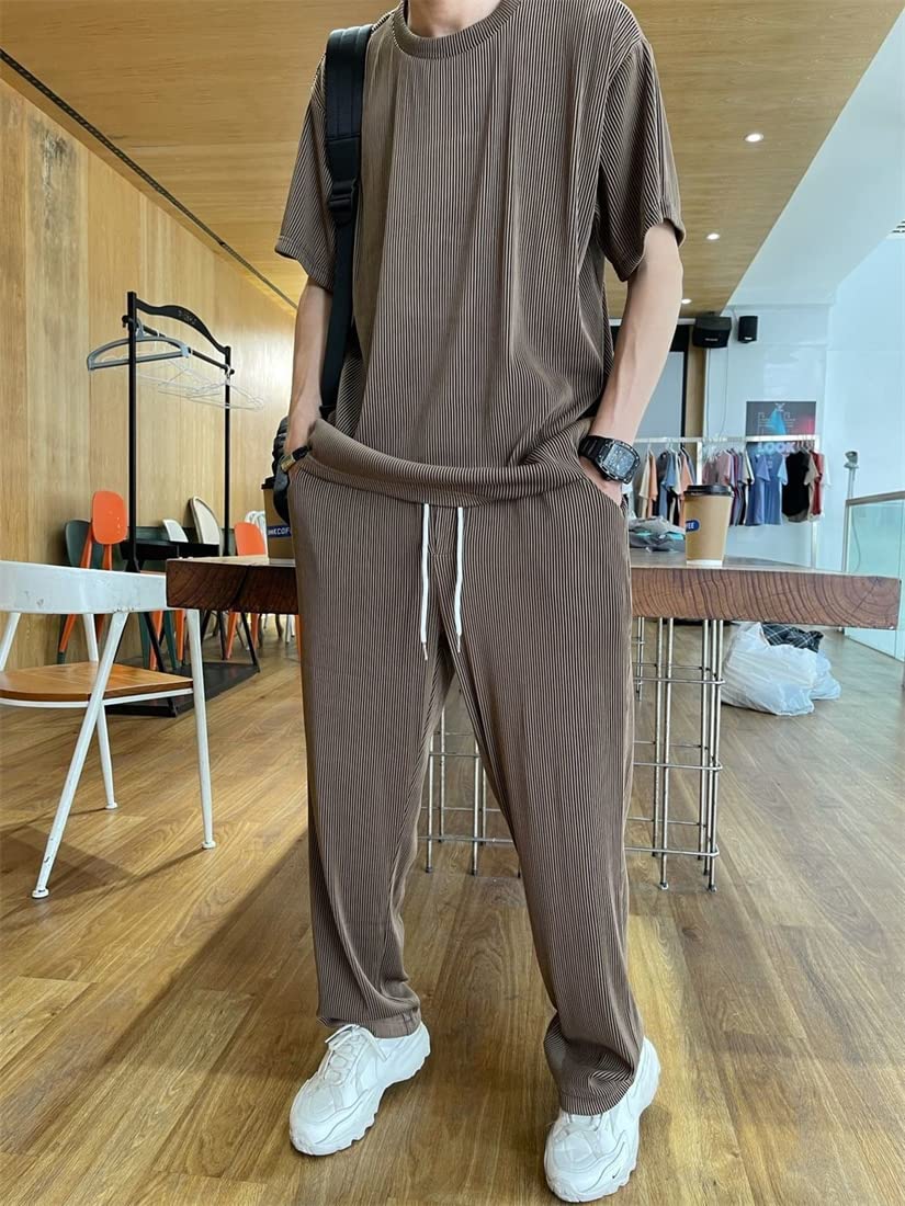 Amazon.co.jp: Foysky セットアップ メンズ 上下セット Tシャツ ロング