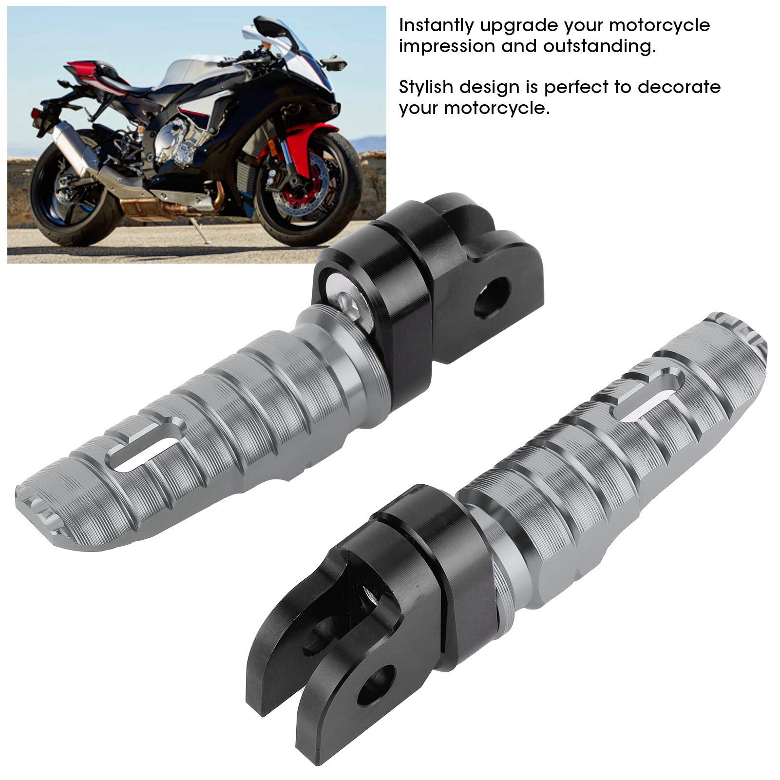 Coppia pedane anteriori per moto Yctze Anteriore sinistro destro adatto per MT ‑ 03 MT ‑ 25 MT ‑ 07 MT ‑ 09 R3 XJ6(Titanio)