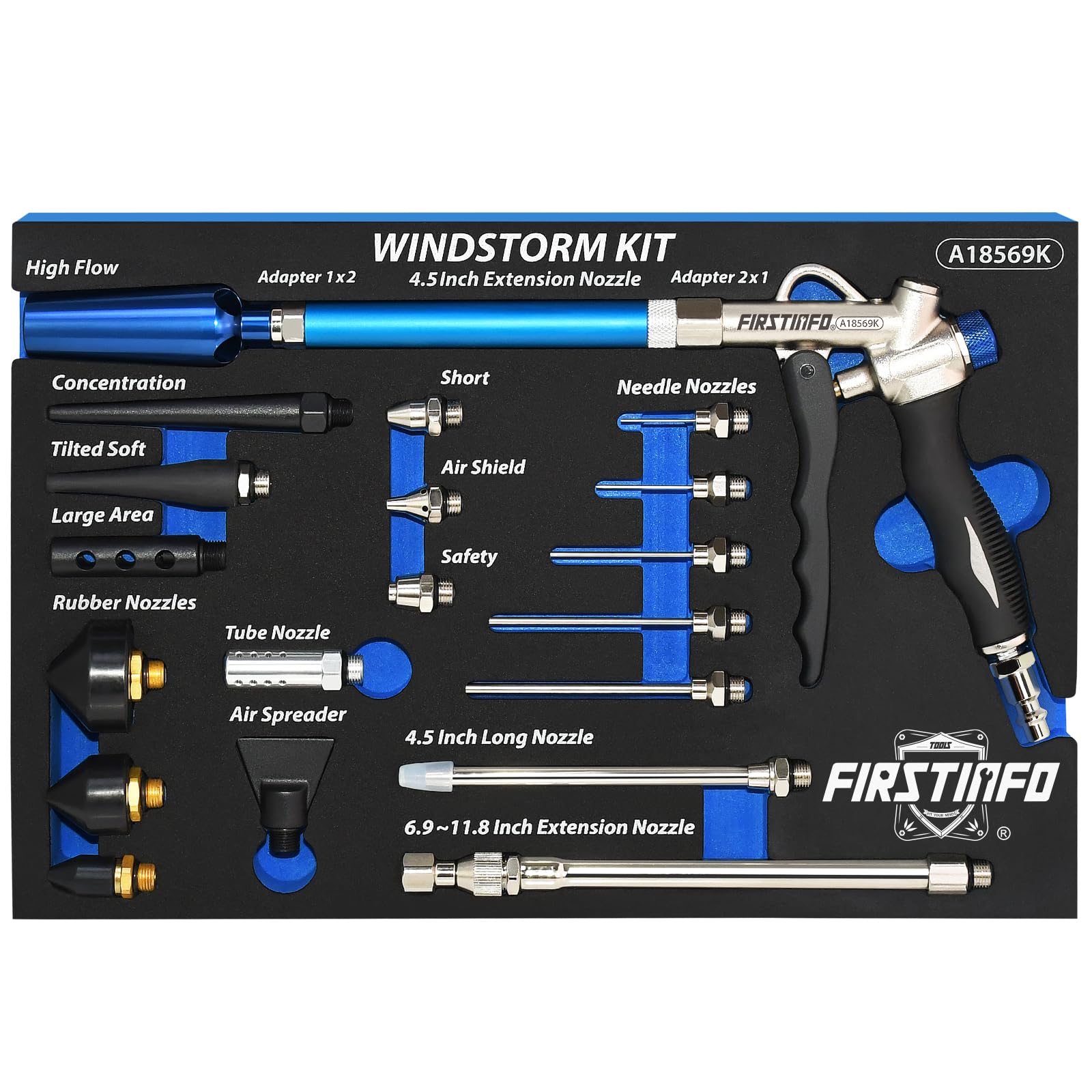 Débit d'air réglable avec le kit maître de soufflage FIRSTINFO A18569KUS double sens