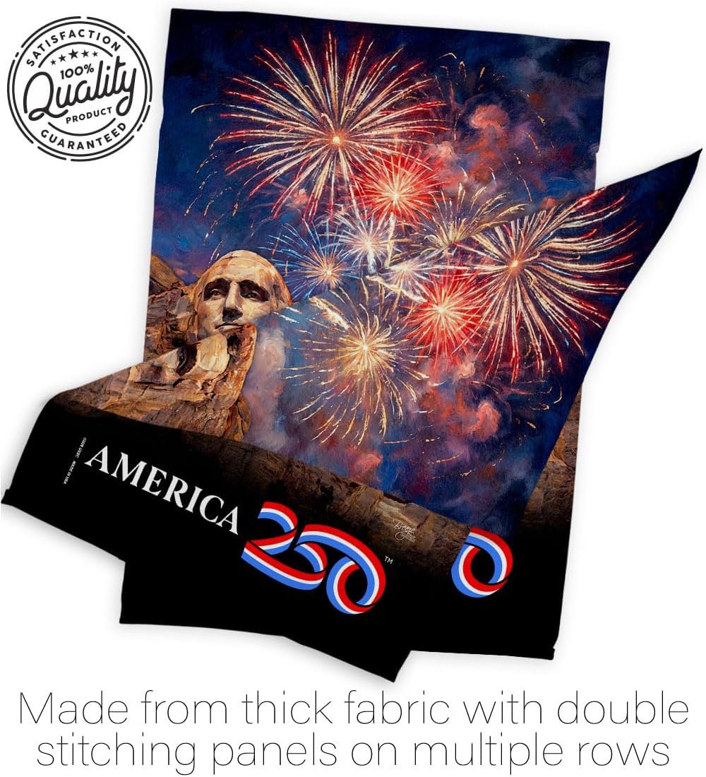 America 250 Flag Mount Rushmore Independence Day Wall Hanger Set Tapestry Official Licensed Merchandise Canvas Prints Yard Sign Textile Woven Fabric Poster USA 250th Anniversary Decoration Gift