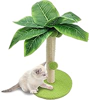 Vista 1 de PINVNBY Cat Scratching Post Cute Kittens Scratch Post 15 inch cat Scratching Poles with Hanging Ball and Sisal Rope for Indoor Cats Claw Scratcher