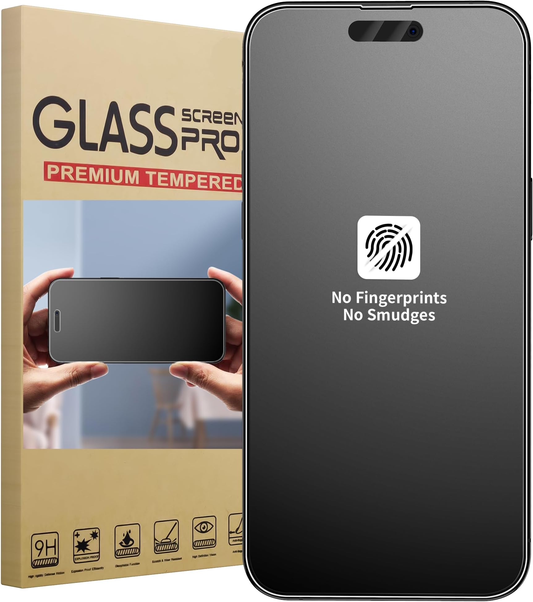 KinmieeMatte Screen Protector for iPhone 15 Pro Max [6.7 inch] Anti-Glare & Anti-Fingerprint Tempered Glass - Smooth as Silk