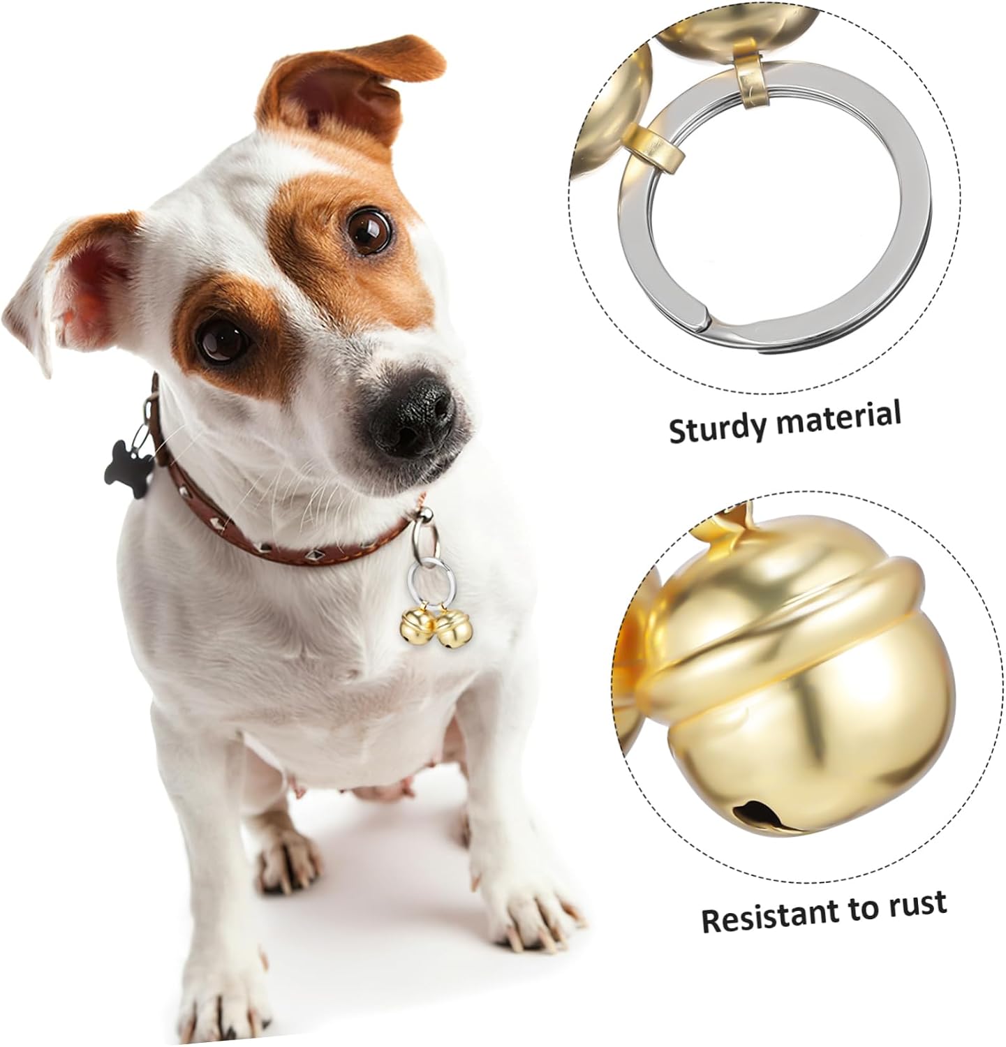 WOONEKY Comfortable Pet Collar Accessories Cat Dog Collar Bells DIY Hanging Bells Safety Enhancement