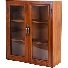 Brown Wood Countertop Storage Cabinet, 14" Mini Display Case