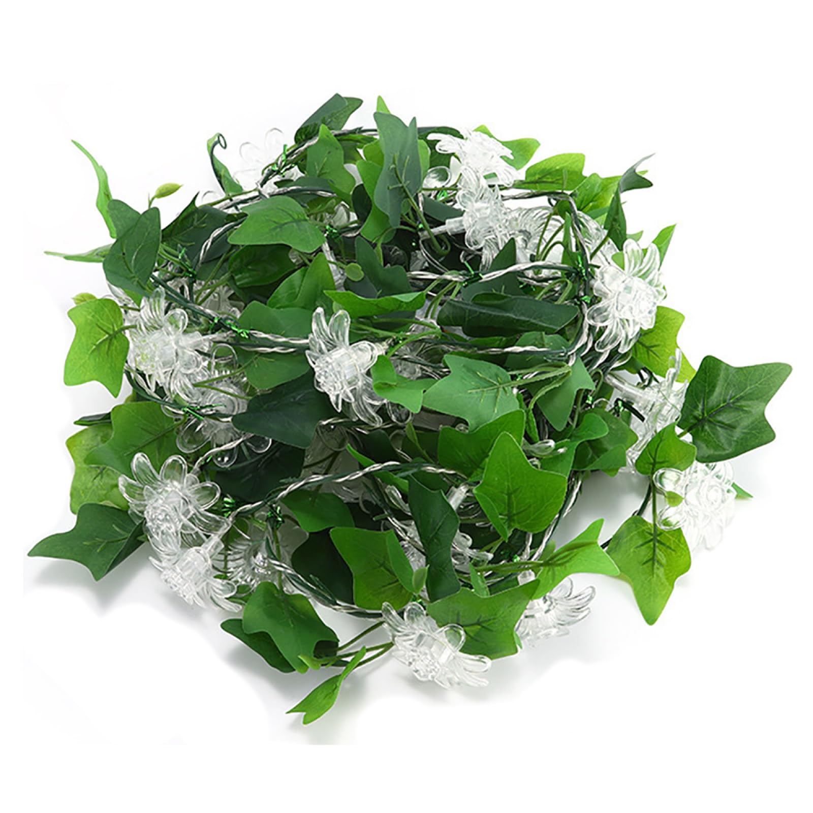 Catena Luminosa Di Fiori Artificiali Con Decor Di Foglie Verdi|Lucine A Led In Filo Di Rame|Piante Artificiali Romantiche Lampade D'atmosfera Per Festa,B-colorato,10m(32.8 piedi)-100LED-USB