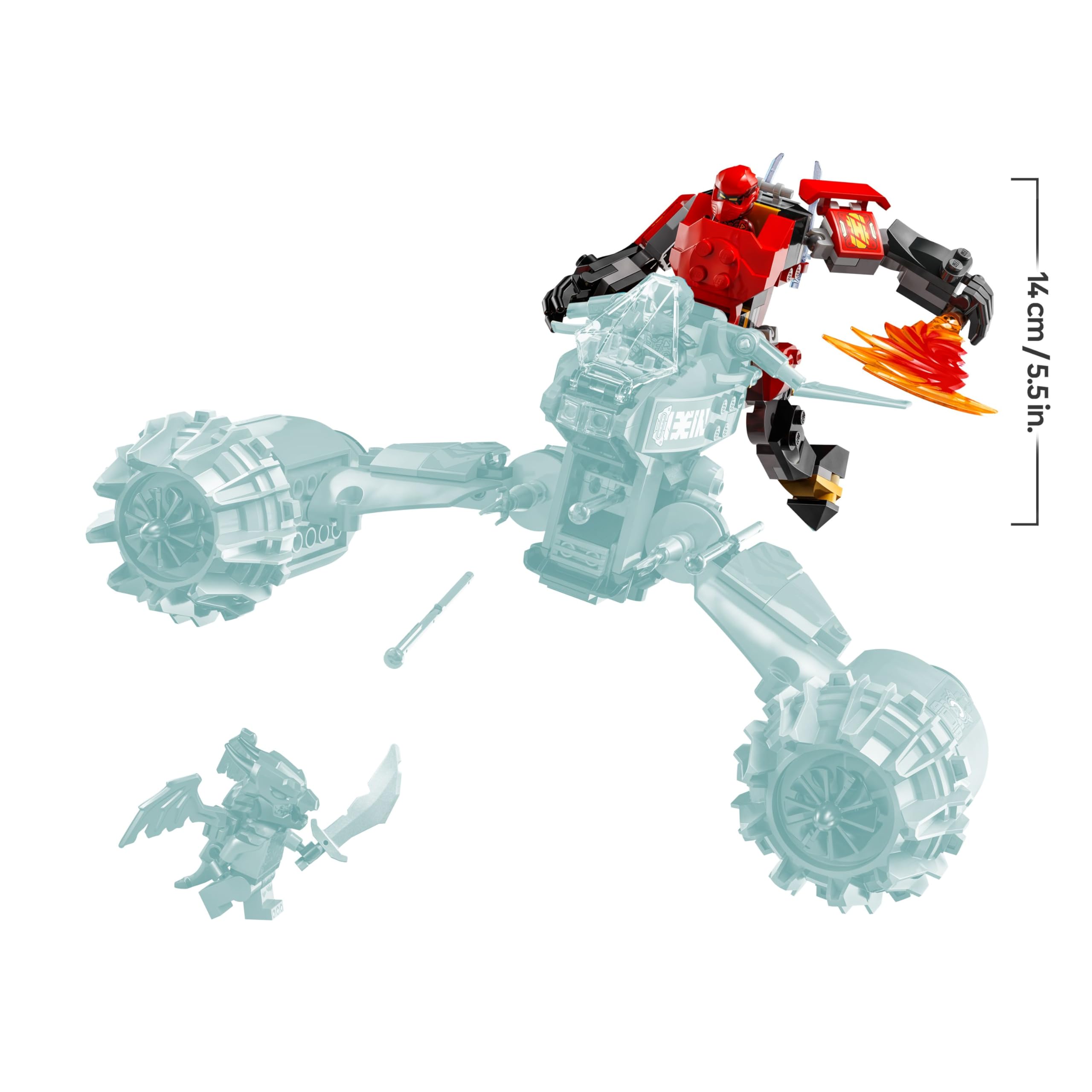 LEGO Ninjago Moto-Meca de la Tormenta de Kai Juguete de Construcción, Juego Ninja con Moto y 3 Minifiguras, Figura Articulada con Catana, Regalo para Niños y Niñas de 7 Años o Más 71830