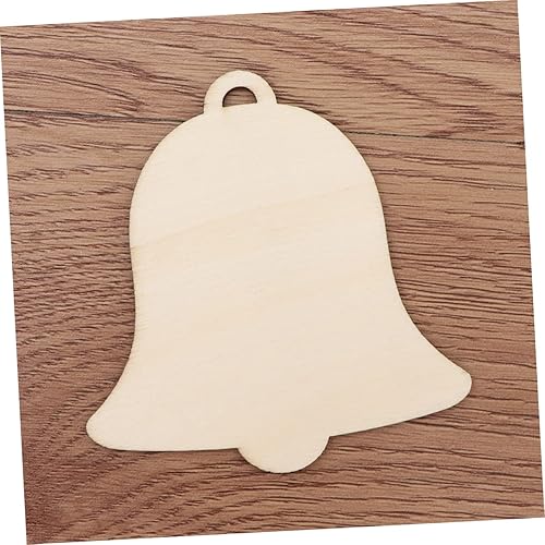 Miniatura 4 de 20 adornos de campana de árbol de Navidad, formas de madera para manualidades, adornos colgantes de madera, adornos colgantes de madera, adornos de