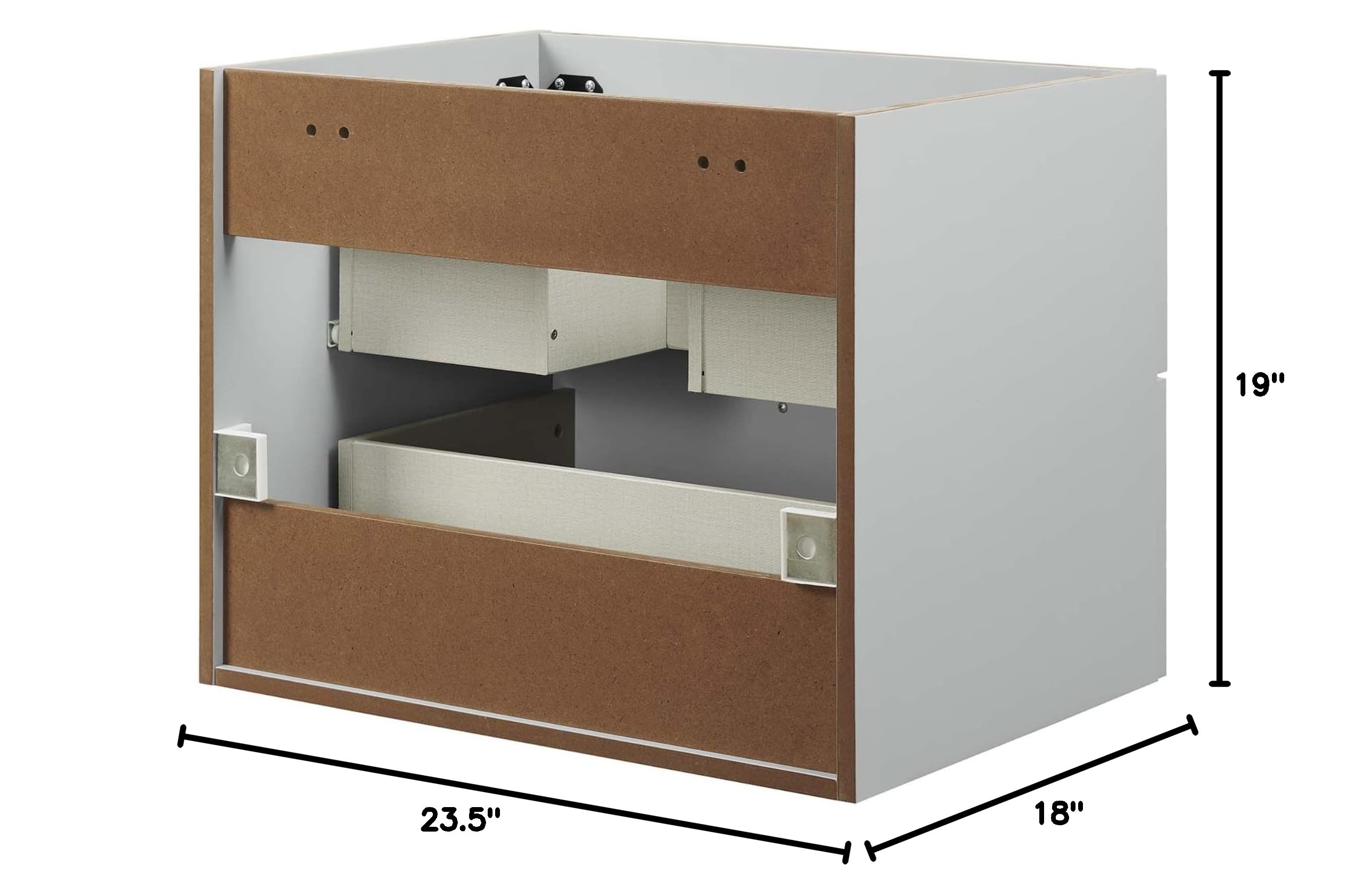 Modway Daybreak 23.5" Particleboard MDF Wood Wall-Mount Bathroom Vanity in Gray