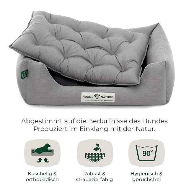 Foto 2 de 8 de HOUND & NATURE Cama ortopédica para perros Zermatt, cesta para perros pequeños con borde alto, sofá…