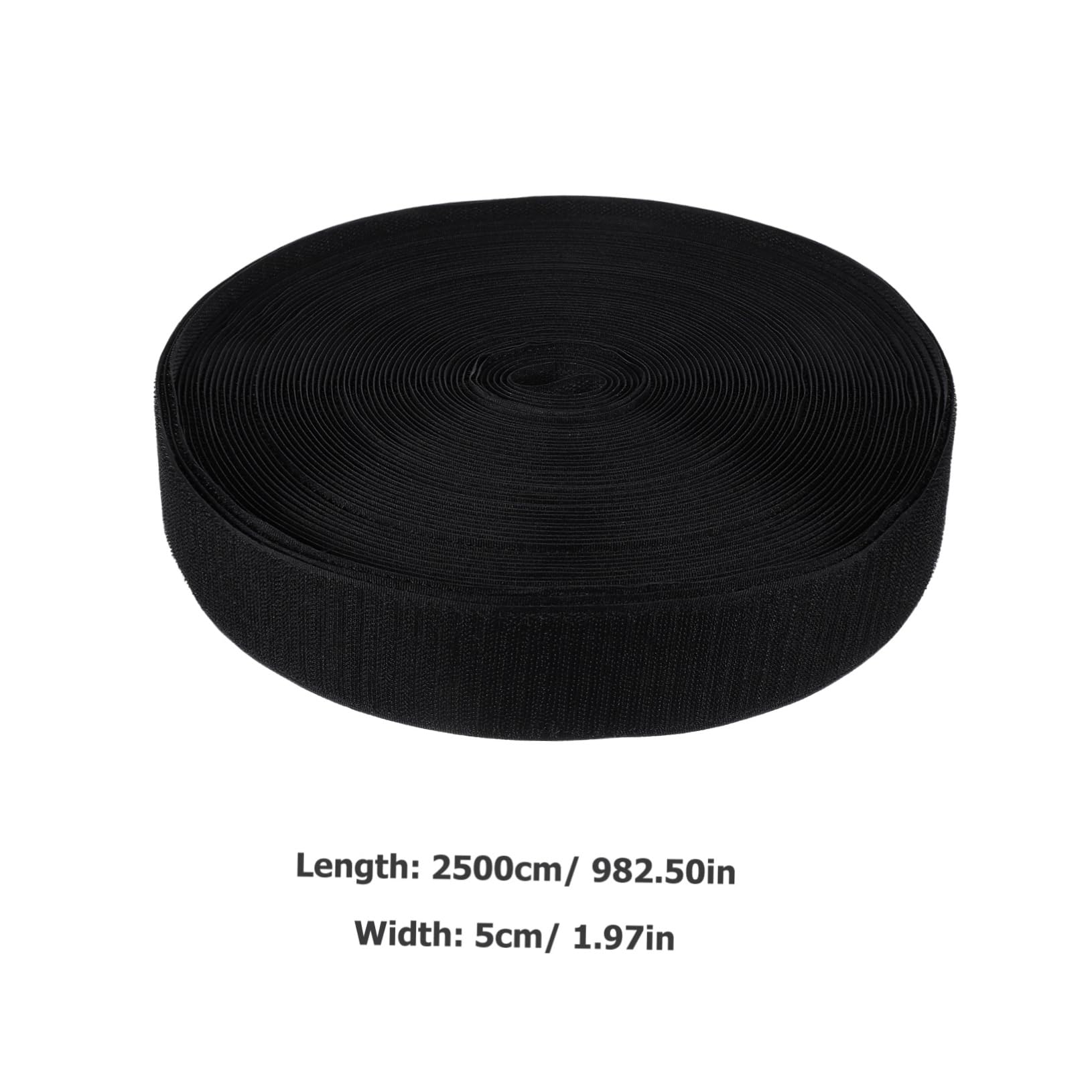 NUOBESTY Cinta De Gancho y Bucle De Nailon 5 Cm Negro y Para Coser Manualidades De Costura, Cierres Prácticos Para Ropa, Bolsos y Proyectos De Bricolaje, Uso Versátil Diario