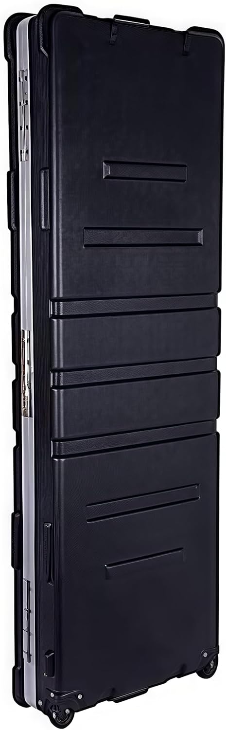 Crossrock PE Injection Molded Keyboard Case for 88/76-Key Instruments | Custom Foam Interior, Wheels & Handles – Durable Hard Shell for Nord, Yamaha, Korg, Roland – Black (CRA988KBK)