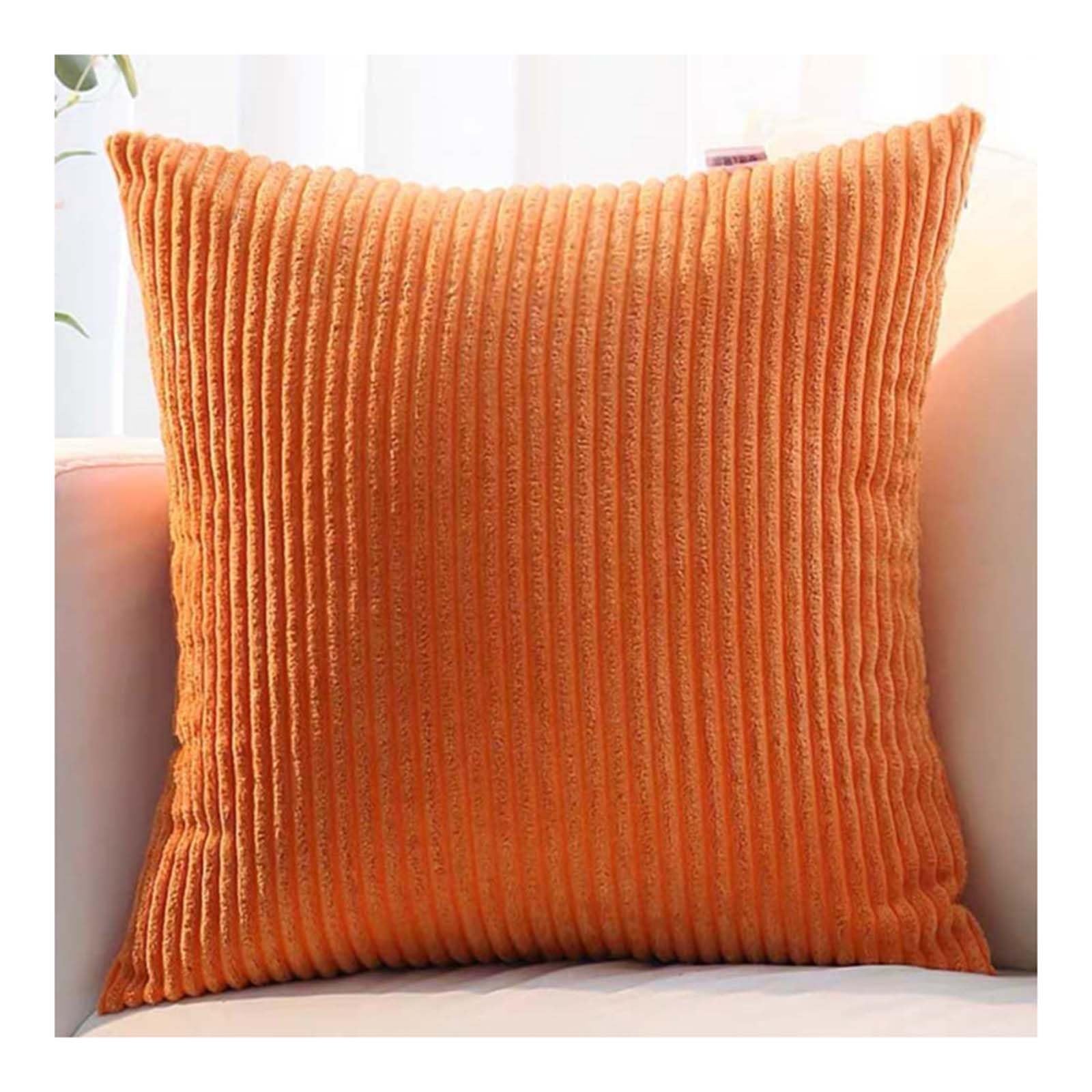 Set of 2 Sofa Pillow Cover corduroy 80x80 Cushion Cases 45x45 60x60 75x75 Decorative Square Throw Pillow Cases with Zipper for Couch Sofa Bed Pillowcase Protectors covers(Color 16,50x50cm/20x20in(2PC)
