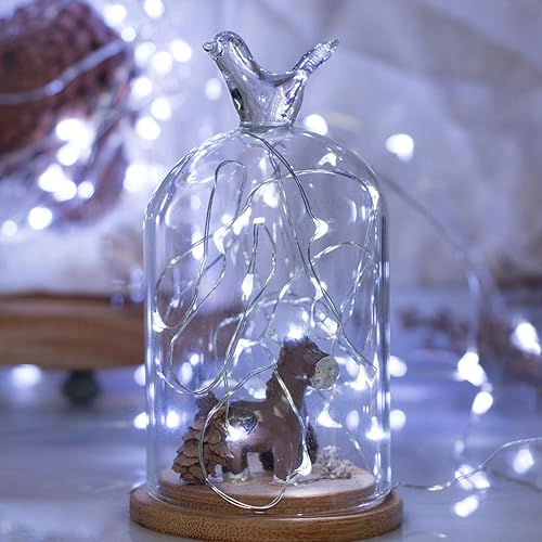 Miniatura 4 de 100 guirnaldas de luces LED de 32 pies de tipo luciérnaga, luces estrelladas impermeables en alambre de cobre recubierto de plata, perfecto para