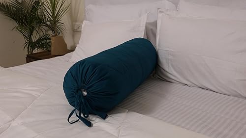 Miniatura 4 de Saffron HANDICRAFTS - Funda de almohada de algodón, con cierre de cuerda, fácil de quitar, lavable, 8 pulgadas de diámetro, 24 pulgadas de largo