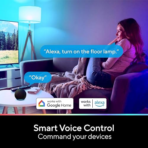 Miniatura 3 de U-tec Bombillas inteligentes, 1100 lúmenes, 90+CRI WiFi Mesh y Bluetooth A19 que cambia de color, 16 millones de bombillas RGB de colores DIY,