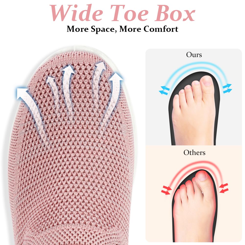 OFFCUP Zapatillas Sin Cordones para Mujer Ortopédicas Transpirables Rosado 38EU