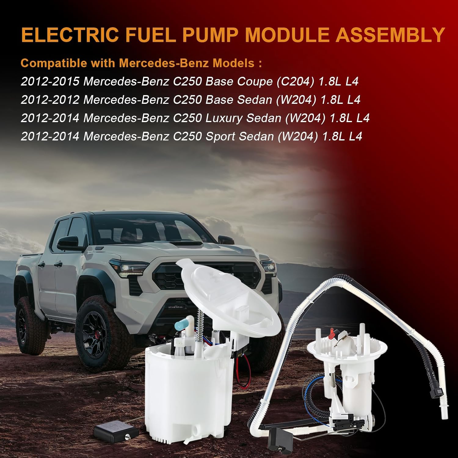 Electric Fuel Pump Module Assembly Compatible with Mercedes-Benz C250 2012 2013 2014 2015,W204,1.8L L4,GAS,Left & Right Fuel Pump Assembly Replace#2044700294, 66128, E9212M, FG1615, SP5148M