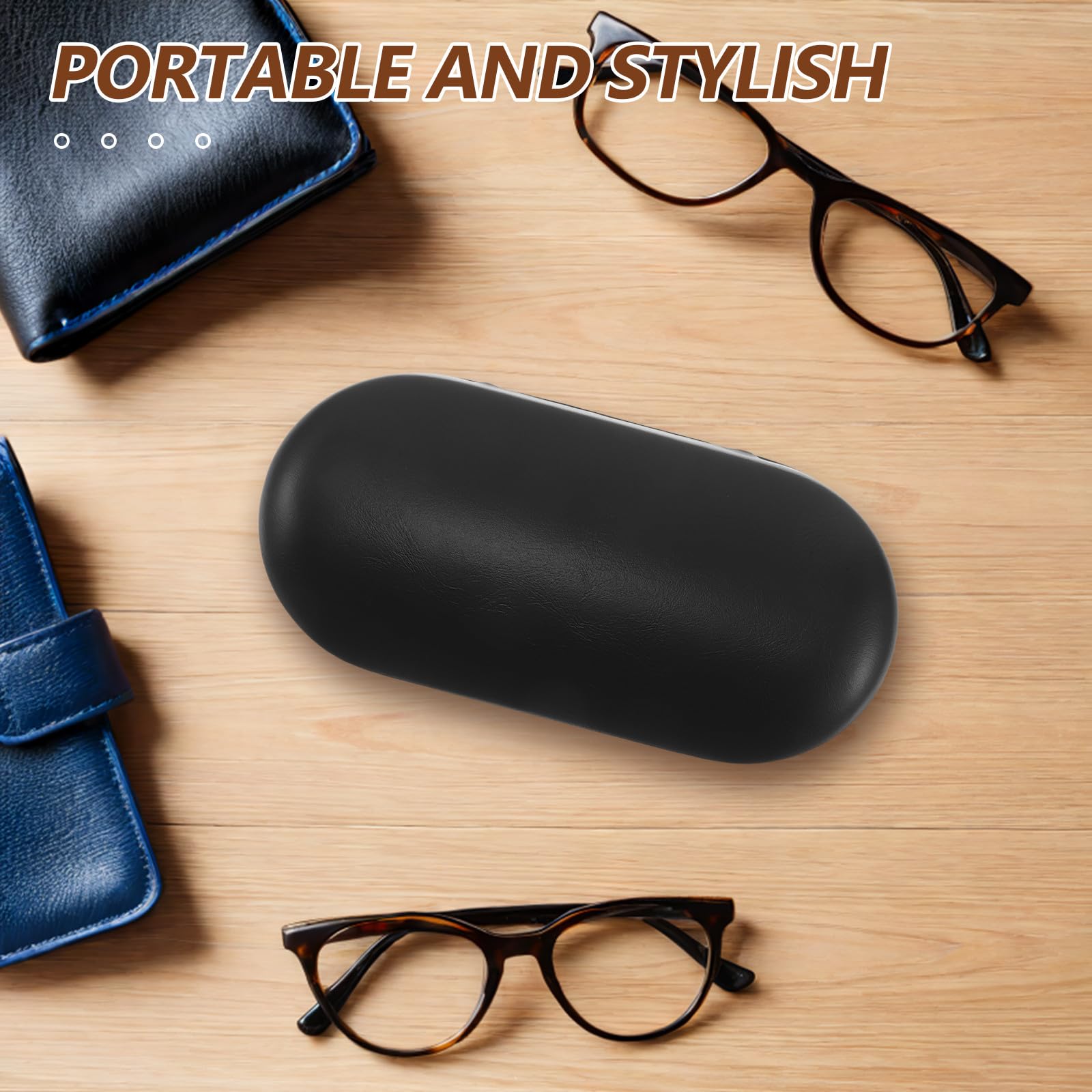 ifundom Étui Rigide à Lunettes Double Couche Grand Format Noir en Fer et PU