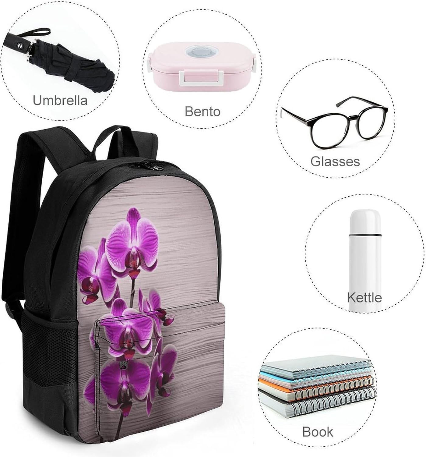 Orchid Backpack Daypack Travel Backpack | Lightweight Casual Laptop Backpack for Women Men Aesthetic Travel Bag for Weekender Business Hiking Outdoor