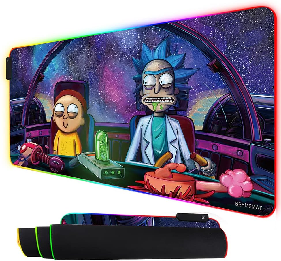 RGB Mouse Pad LED Light Gaming Mouse Pad with Rubber Base Colorful Computer Carpet Desk Mat for PC Laptop (31.5 11.8 inch) (80x30 rgwancan)