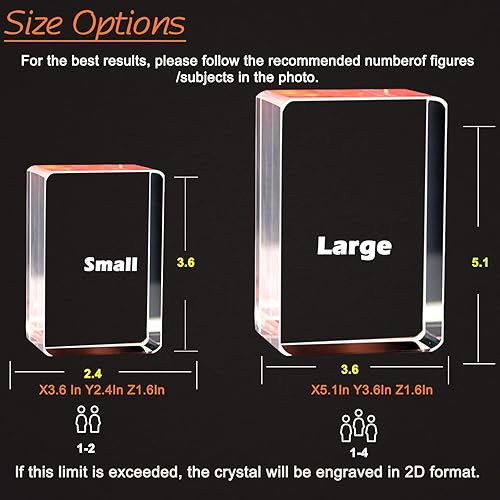 Miniatura 6 de Foto de Cristal 3D, Regalos Personalizados del Día de la Madre para Mamá, Esposa, Abuela, Esposo Excelente con Tu Propia Foto, Aniversario