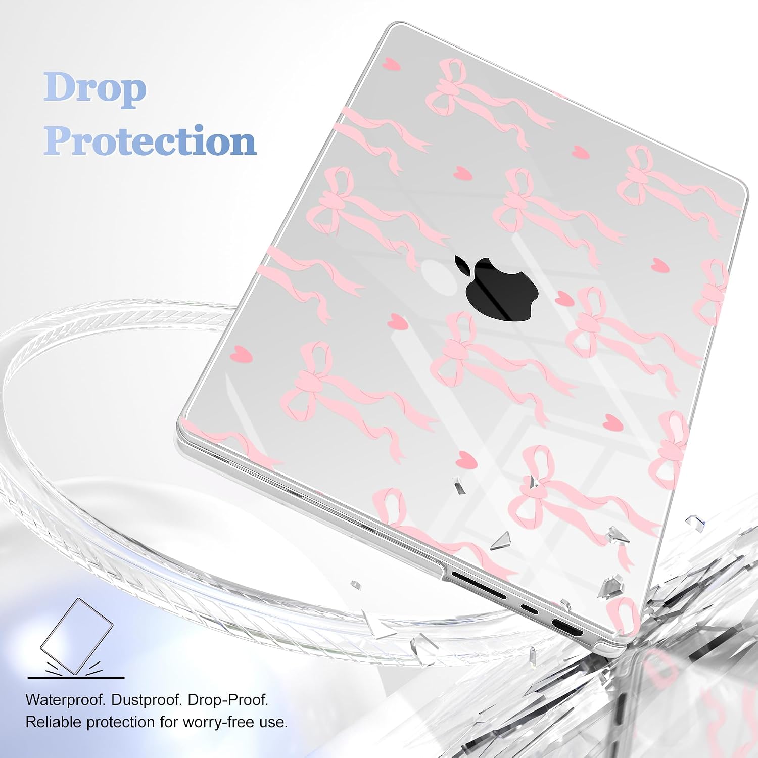 Case for 2026 MacBook Pro 14-inch M5 M4 M3 M2 M1 Pro/Max Chip, Release 2026 2025-2021, Model A3427 A3426 A3434 A3112 A3401 A3185, Plastic Hard Shell Case with Keyboard Cover, Bow