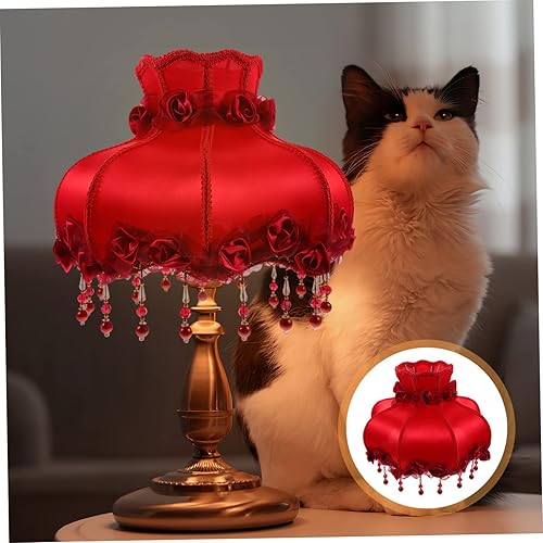 Miniatura 5 de Pantalla de repuesto para lámpara, pantalla retro europea, retro, lámpara de escritorio, pantalla de lámpara de tambor, cubierta de lámpara delicada