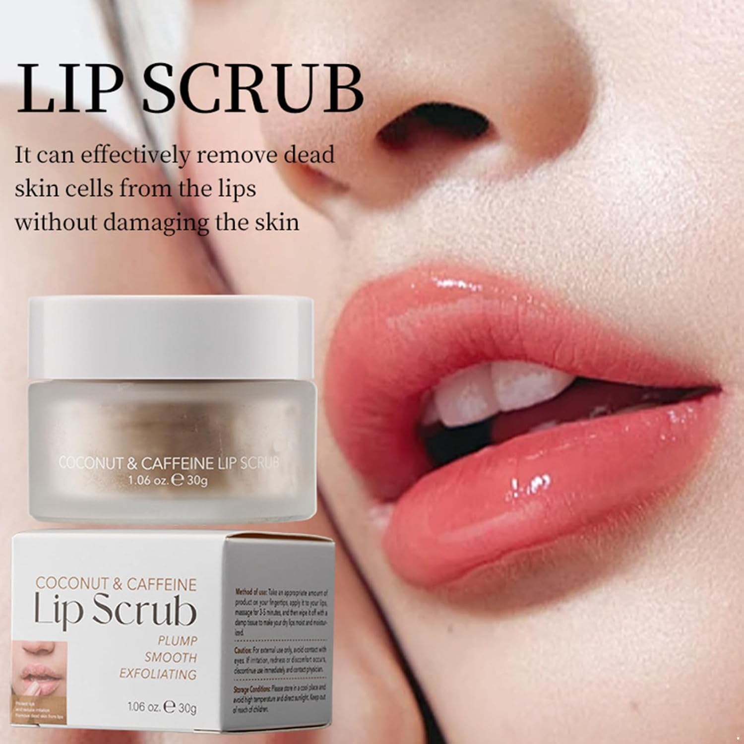 Smooth Hydrated Lips Lip Care: Gentle Exfoliating Scrub to Remove Dry Skin and Soften Coconut Coffee One Size